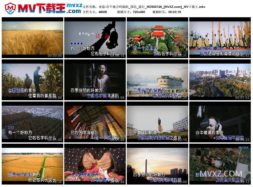 亚磊-有个地方叫涡阳_国语_流行_MD500126